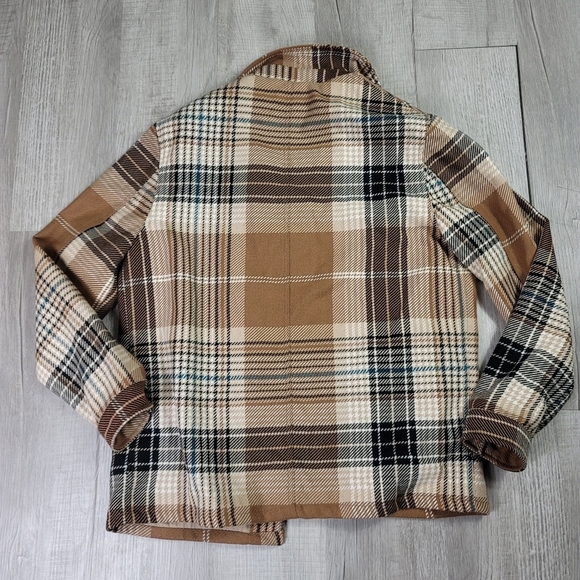 ZARA Men's Relaxed Fit Textured Check Plaid Overshirt Coat - Picture 8 of 9